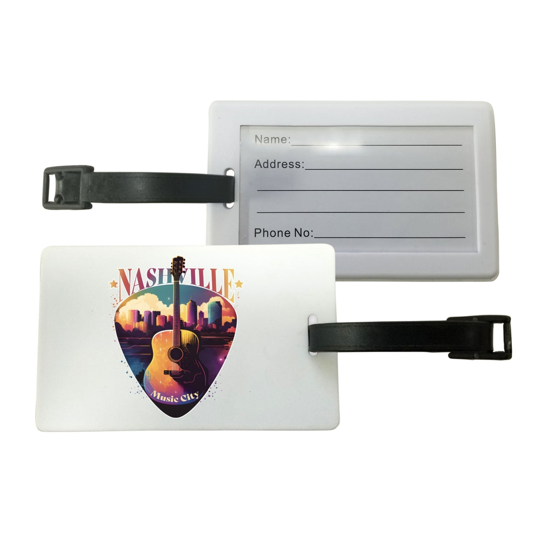 Nashville Tennessee Music City Souvenir Luggage Tag 2-Pack Image 1