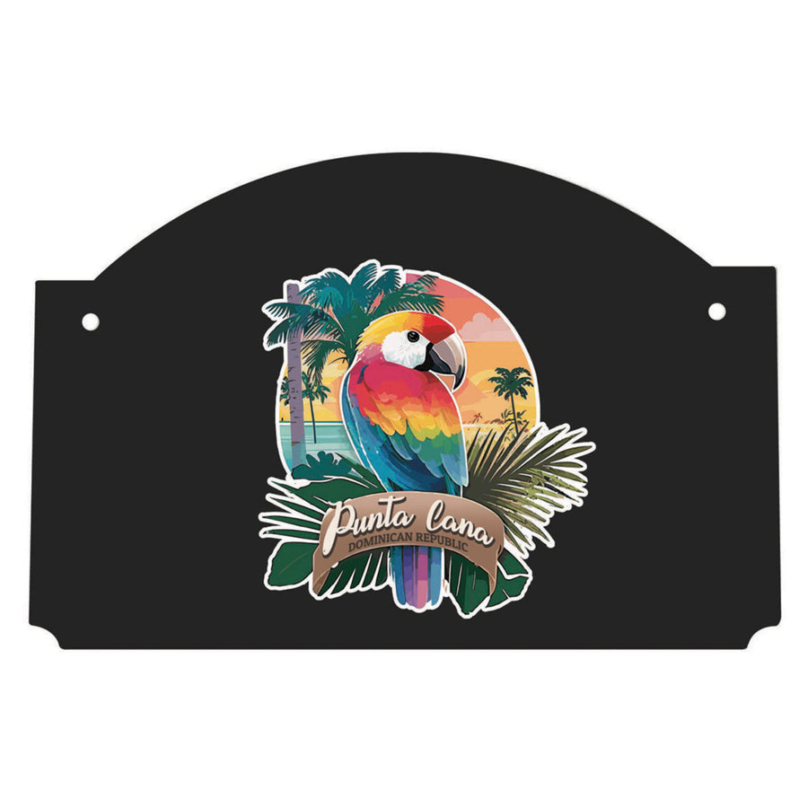 Punta Cana Dominican Republic Souvenir Wood Sign flat with string PARROT1 Image 1