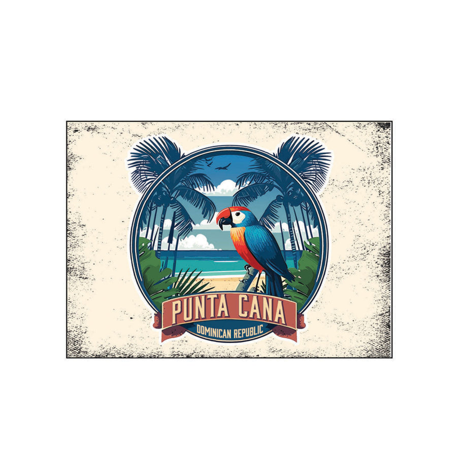 Punta Cana Dominican Republic Souvenir Wood Sign with frame 5x7 PARROT2 Image 1