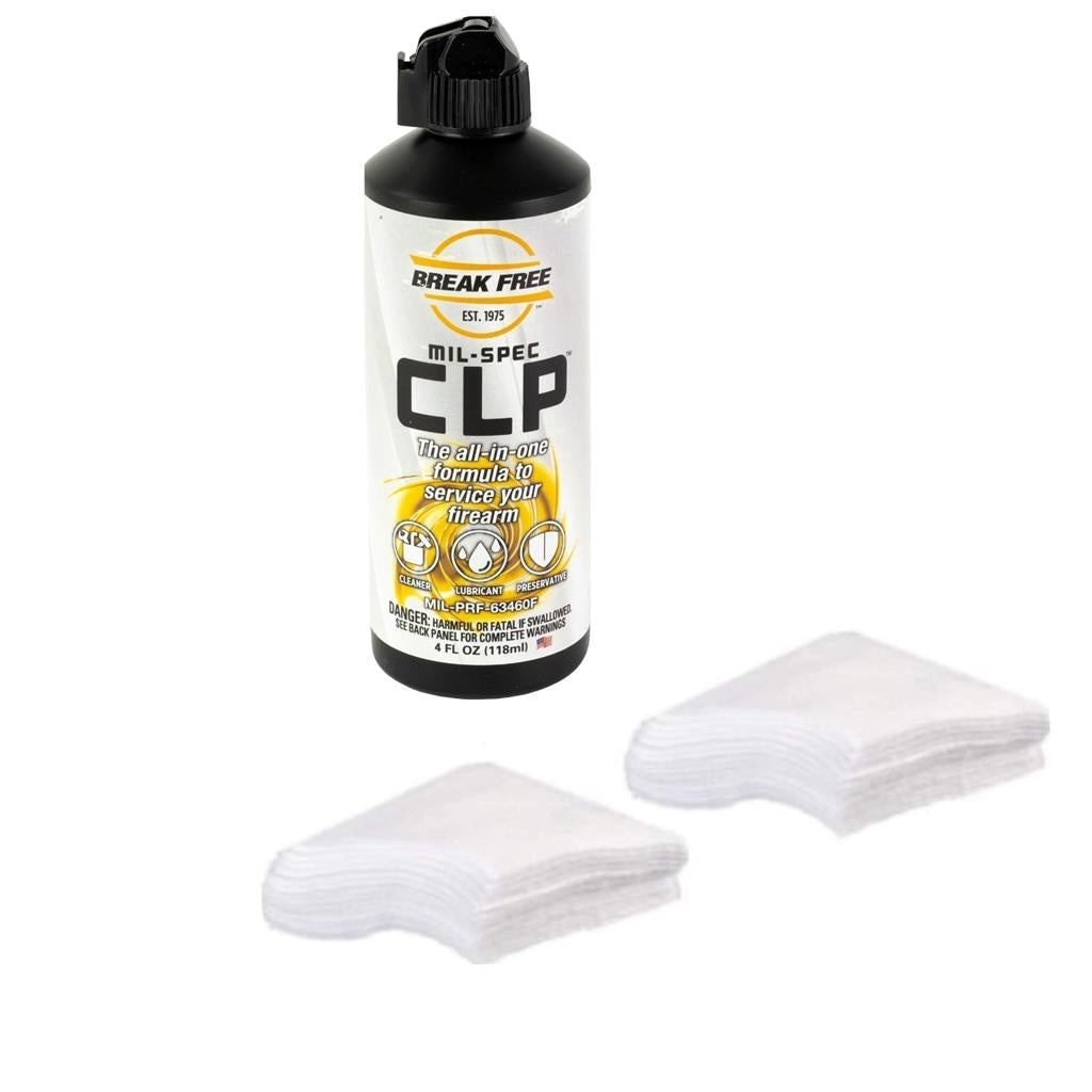 Gun Cleaning CLP 4oz Bottle with 40-50 Quality Gun Cleaning Cotton Patches Image 1