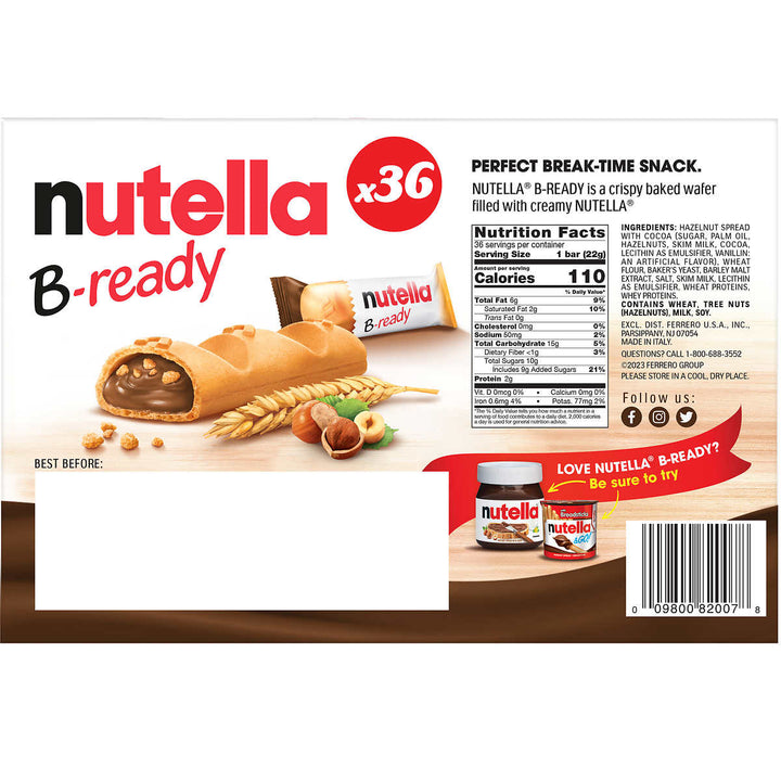 Nutella B-Ready Crispy Wafers 0.7 Ounce (Pack of 36) Image 2