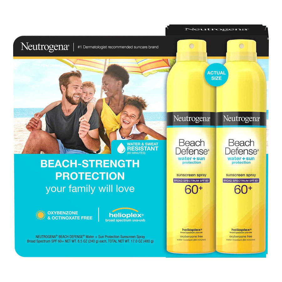 Neutrogena Beach Defense Sunscreen Spray SPF 60+ 8.5 Ounce (Pack of 2) Image 1