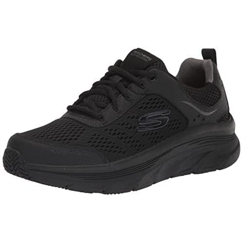 SKECHERS WORK Mens DLux Walker SR - Oswah Soft Toe Slip Resistant Work Shoe Black - 200097-BBK BLACK Image 4