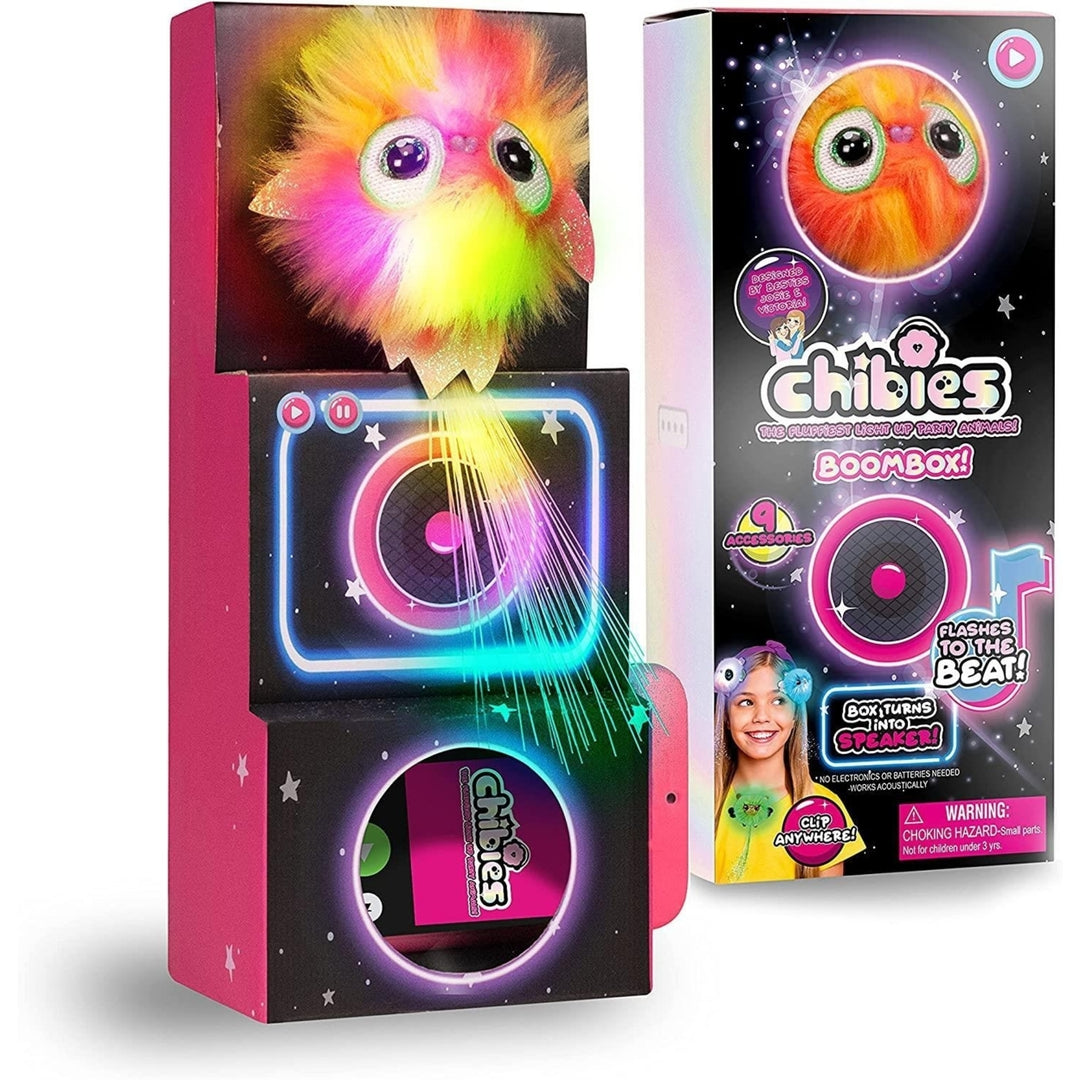 Chibies Boom Box Sparkle Parrot Interactive with Music Glows Lights WOW! Stuff Image 1