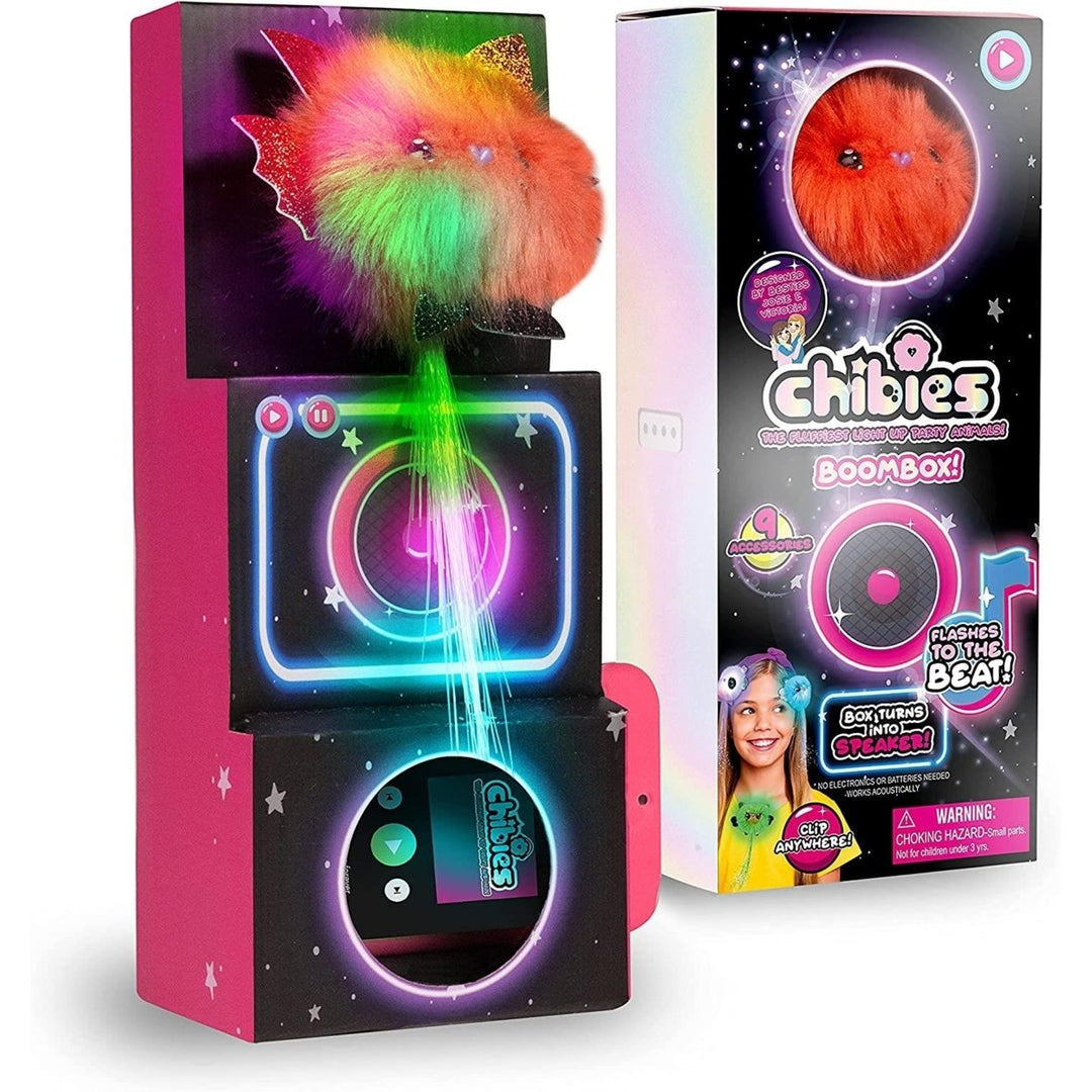 Chibies Boom Box Roxie Fluffy Lights to Beats Speaker Music Interactive Toy WOW! Stuff Image 1