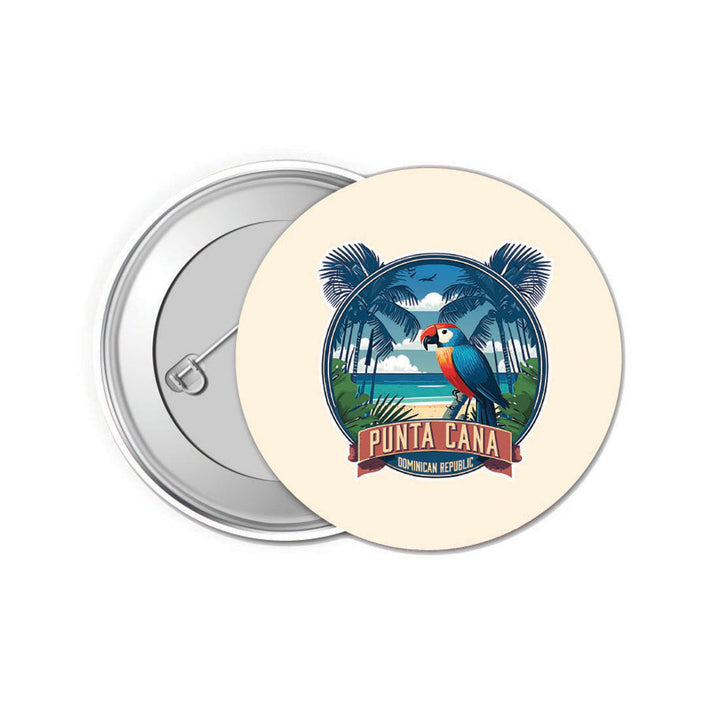 Punta Cana Dominican Republic Souvenir Button Pin 4 Pack Image 3