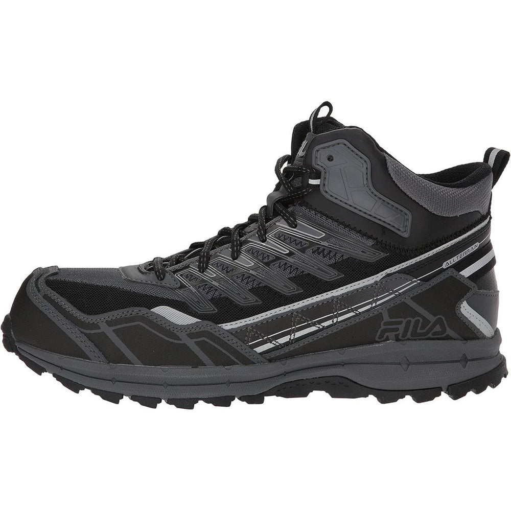 Fila Mens Hail Storm 3 Mid Composite Toe Trail Work Shoes Ct CSRK/BLK/MSIL Image 2