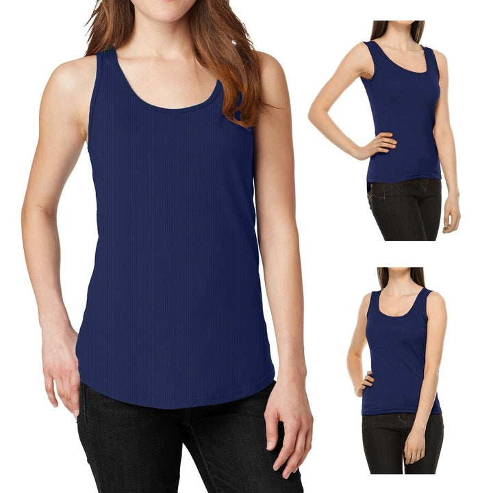 6-Pack Womens Seamless Cotton Ribbed Stretch Tank Tops Summer Basic Size S-XL Image 3