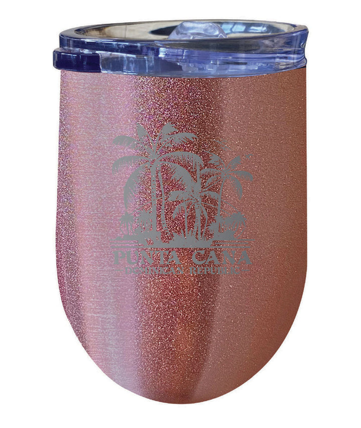 Punta Cana Dominican Republic Souvenir 12 oz Insulated Wine Stainless Steel Tumbler Etched Image 1