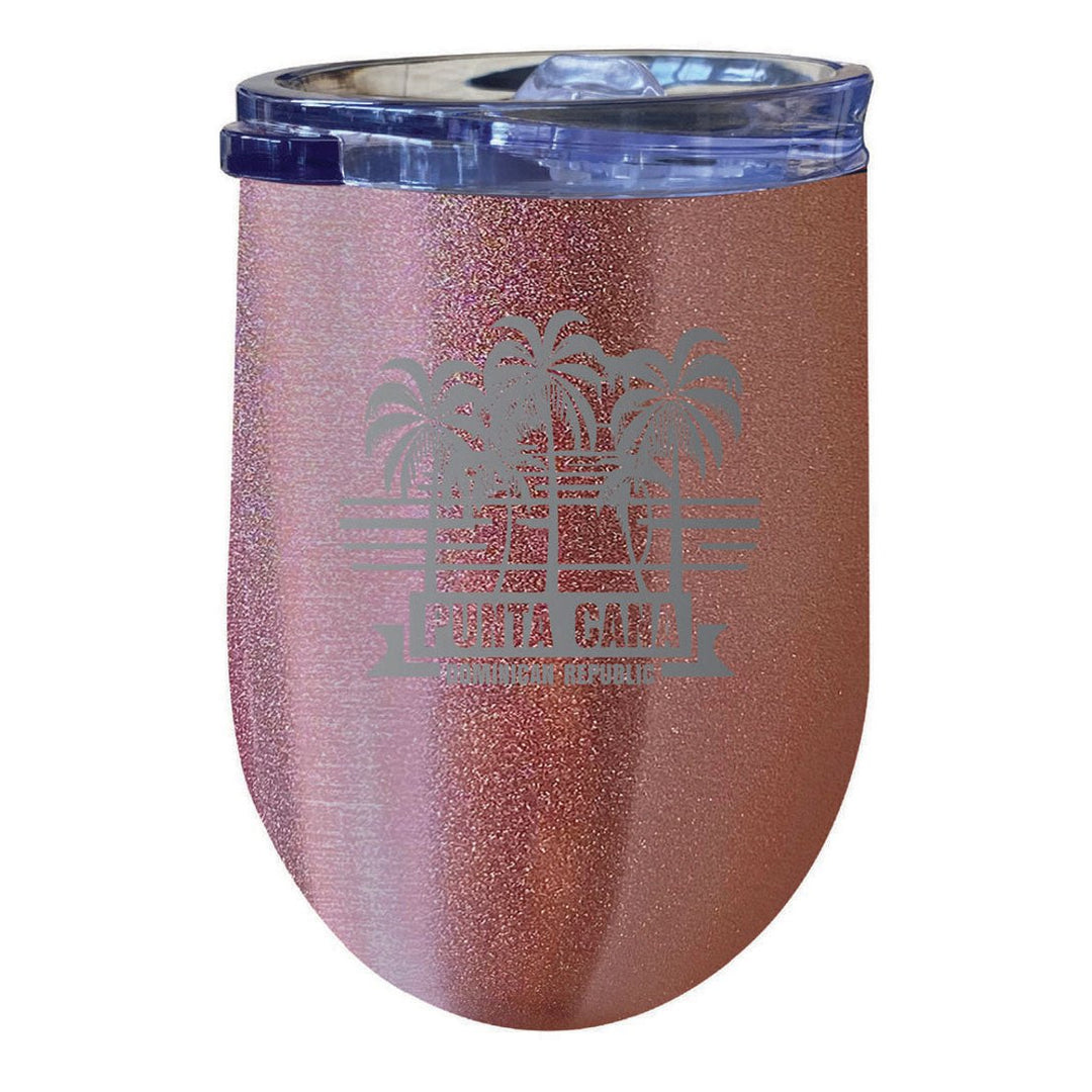 Punta Cana Dominican Republic Souvenir 12 oz Insulated Wine Stainless Steel Tumbler Etched Image 3