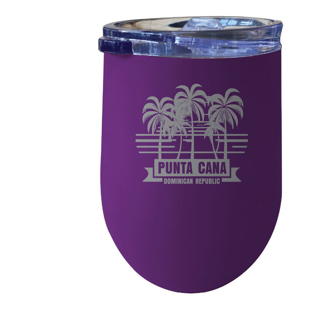 Punta Cana Dominican Republic Souvenir 12 oz Insulated Wine Stainless Steel Tumbler Etched Image 4