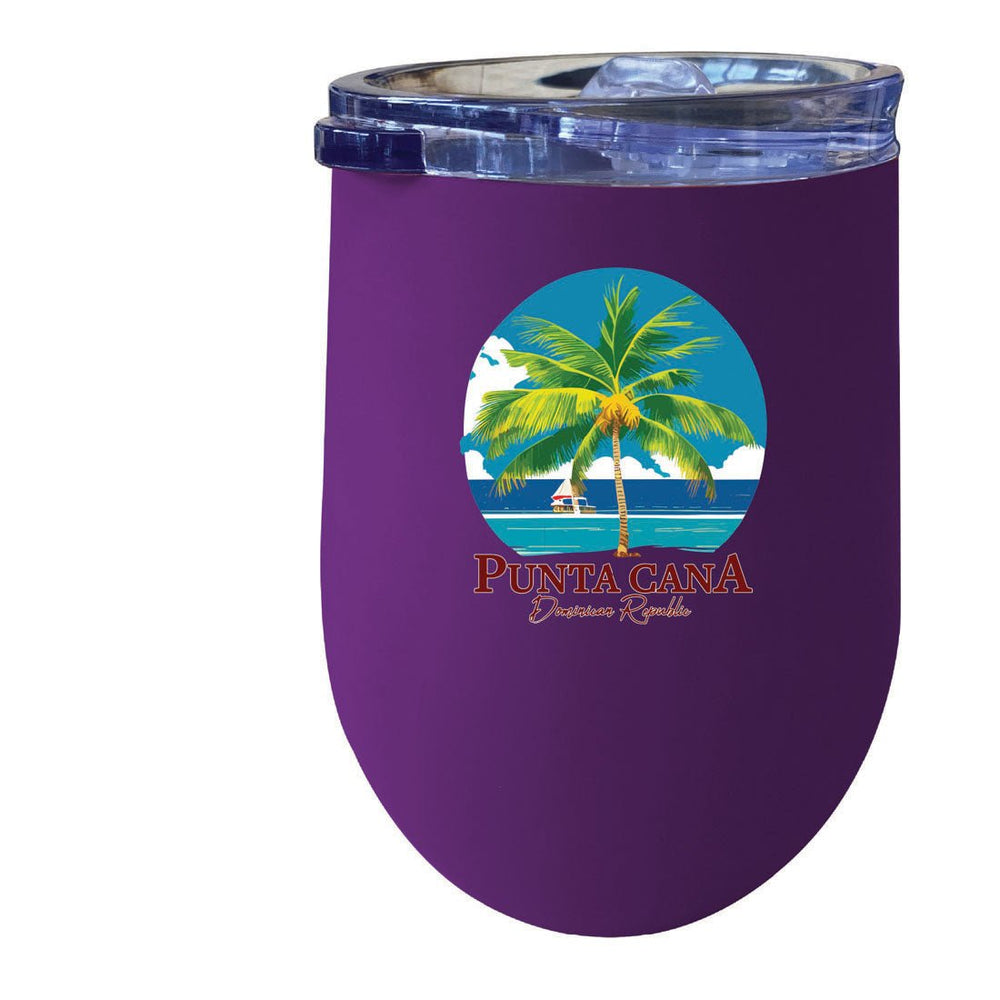Punta Cana Dominican Republic Souvenir 12 oz Insulated Wine Stainless Steel Tumbler Image 2