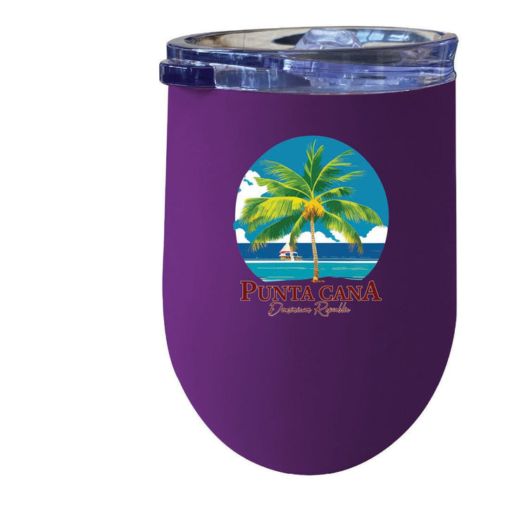 Punta Cana Dominican Republic Souvenir 12 oz Insulated Wine Stainless Steel Tumbler Image 1