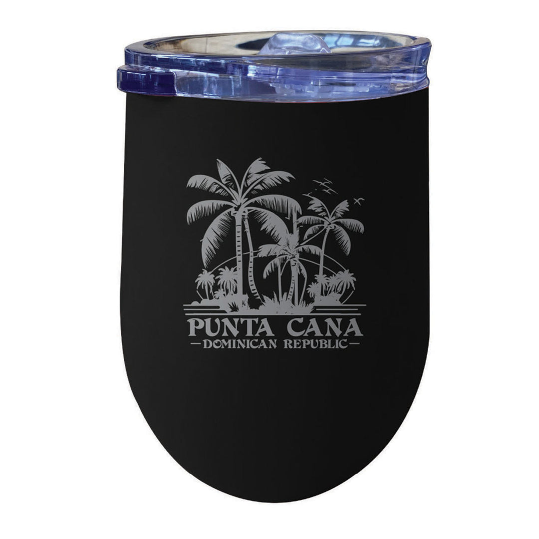 Punta Cana Dominican Republic Souvenir 12 oz Insulated Wine Stainless Steel Tumbler Etched Image 4