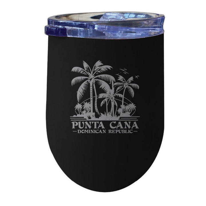 Punta Cana Dominican Republic Souvenir 12 oz Insulated Wine Stainless Steel Tumbler Etched Image 1