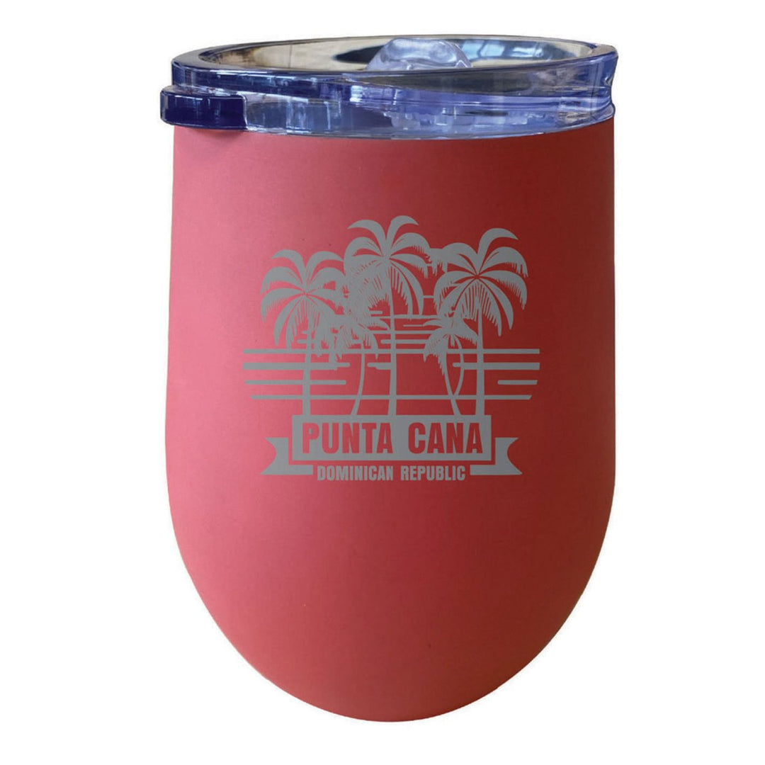 Punta Cana Dominican Republic Souvenir 12 oz Insulated Wine Stainless Steel Tumbler Etched Image 7