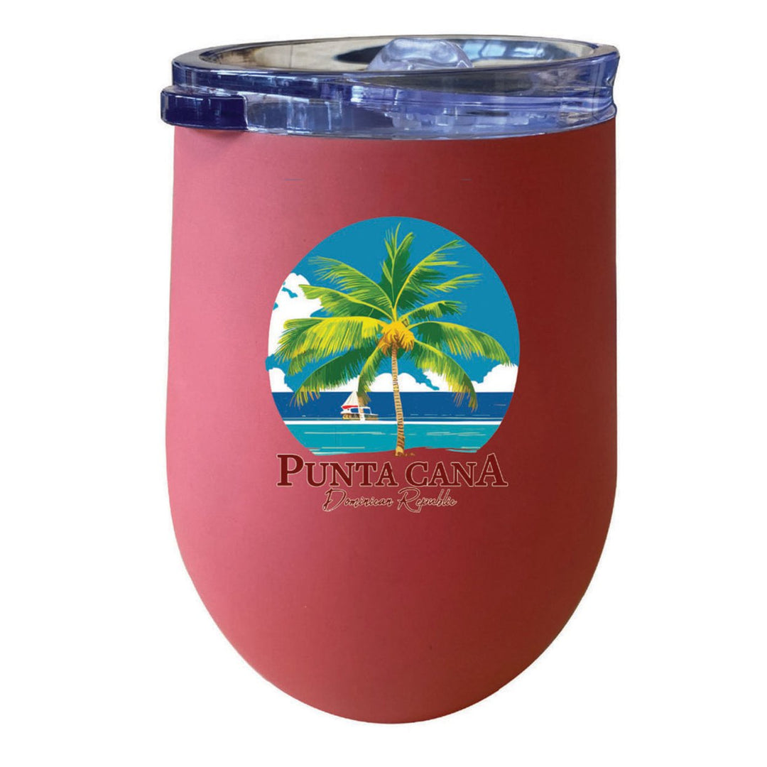 Punta Cana Dominican Republic Souvenir 12 oz Insulated Wine Stainless Steel Tumbler Image 1