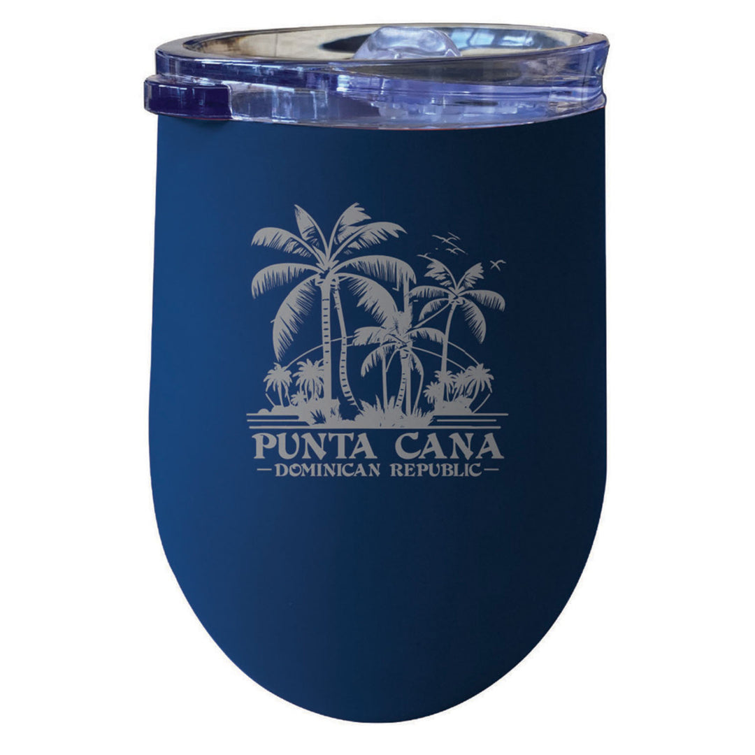 Punta Cana Dominican Republic Souvenir 12 oz Insulated Wine Stainless Steel Tumbler Etched Image 9