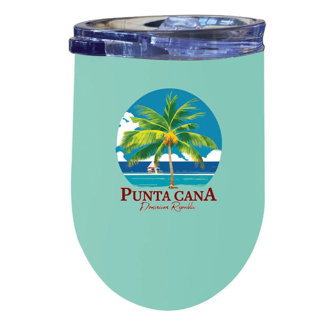 Punta Cana Dominican Republic Souvenir 12 oz Insulated Wine Stainless Steel Tumbler Image 6