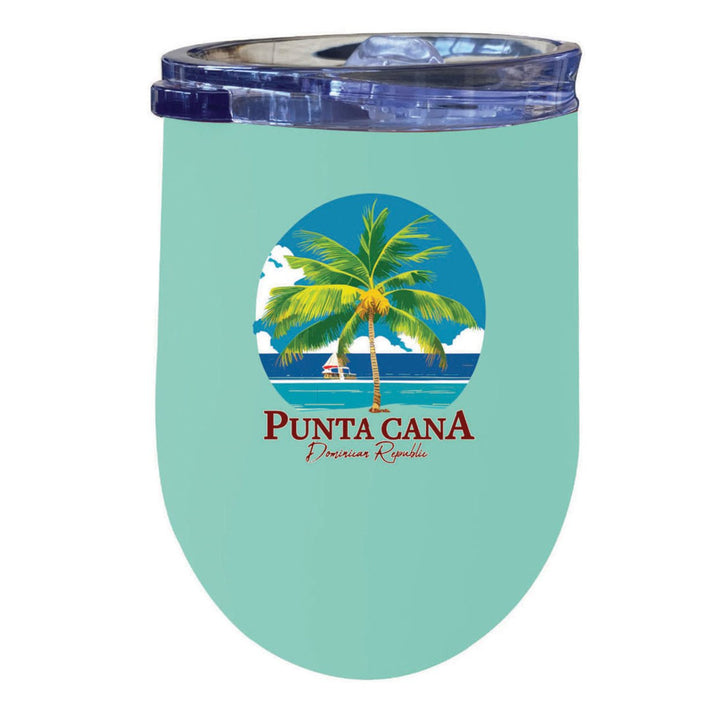 Punta Cana Dominican Republic Souvenir 12 oz Insulated Wine Stainless Steel Tumbler Image 1