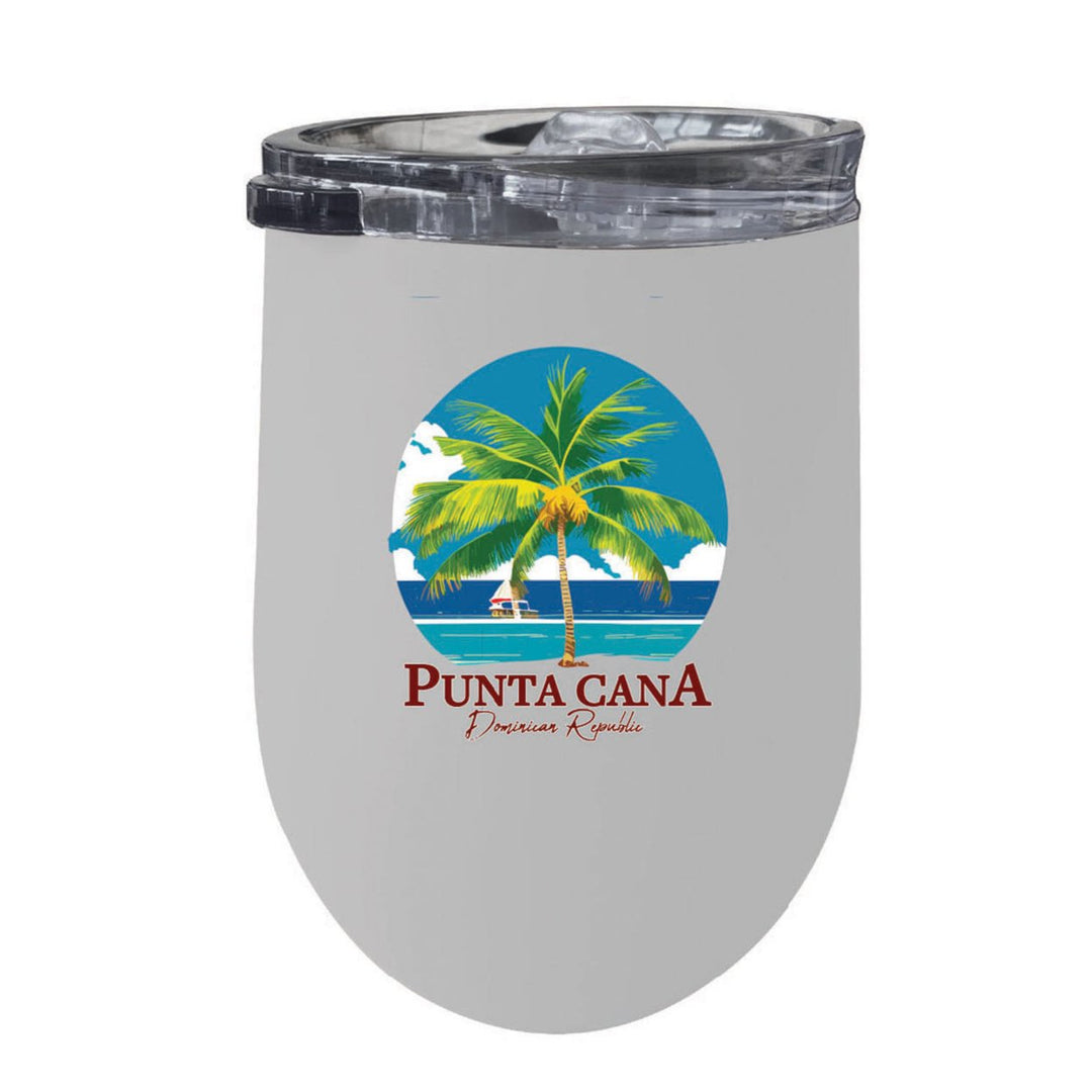 Punta Cana Dominican Republic Souvenir 12 oz Insulated Wine Stainless Steel Tumbler Image 1