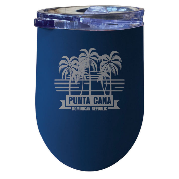 Punta Cana Dominican Republic Souvenir 12 oz Insulated Wine Stainless Steel Tumbler Etched Image 10