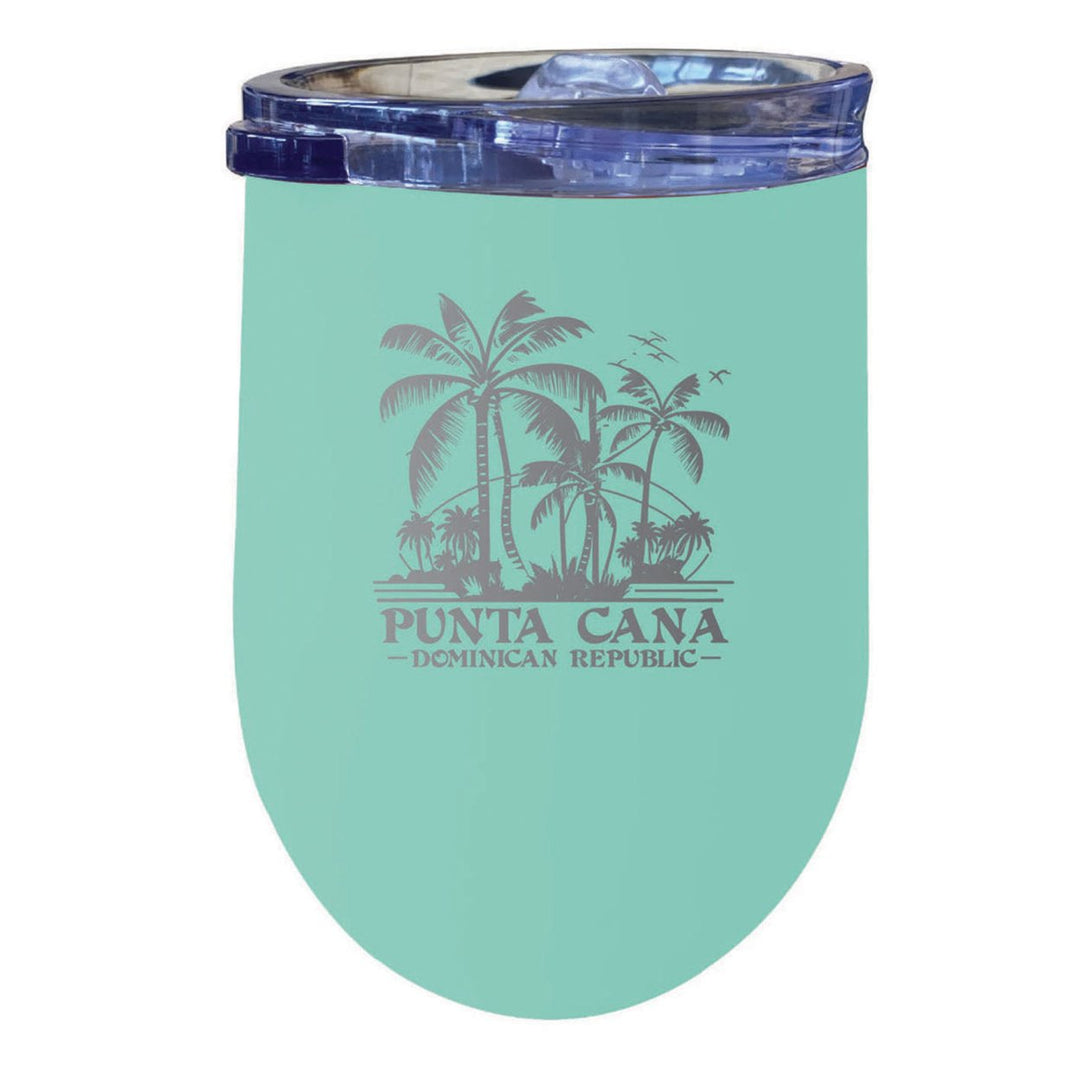 Punta Cana Dominican Republic Souvenir 12 oz Insulated Wine Stainless Steel Tumbler Etched Image 11