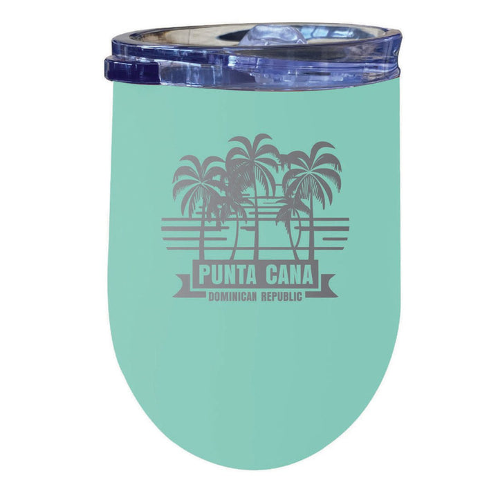 Punta Cana Dominican Republic Souvenir 12 oz Insulated Wine Stainless Steel Tumbler Etched Image 12