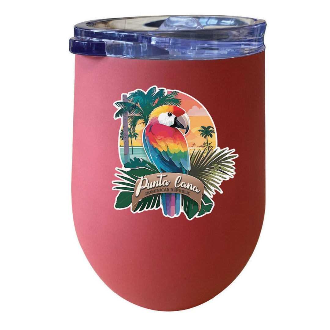 Punta Cana Dominican Republic Souvenir 12 oz Insulated Wine Stainless Steel Tumbler Image 1