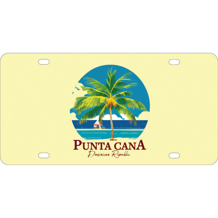 Punta Cana Dominican Republic Souvenir Metal License Plate PALM Image 1