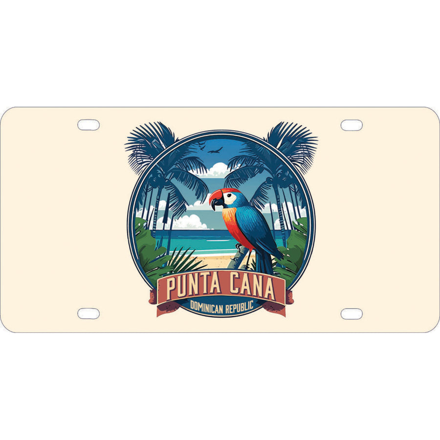 Punta Cana Dominican Republic Souvenir Metal License Plate PARROT2 Image 1