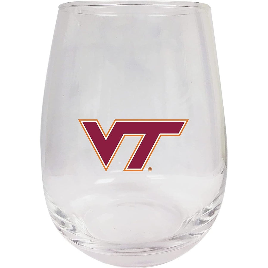 Virginia Tech Hokies Stemless Wine Glass - 9 oz. Officially Licensed NCAA Merchandise Image 1