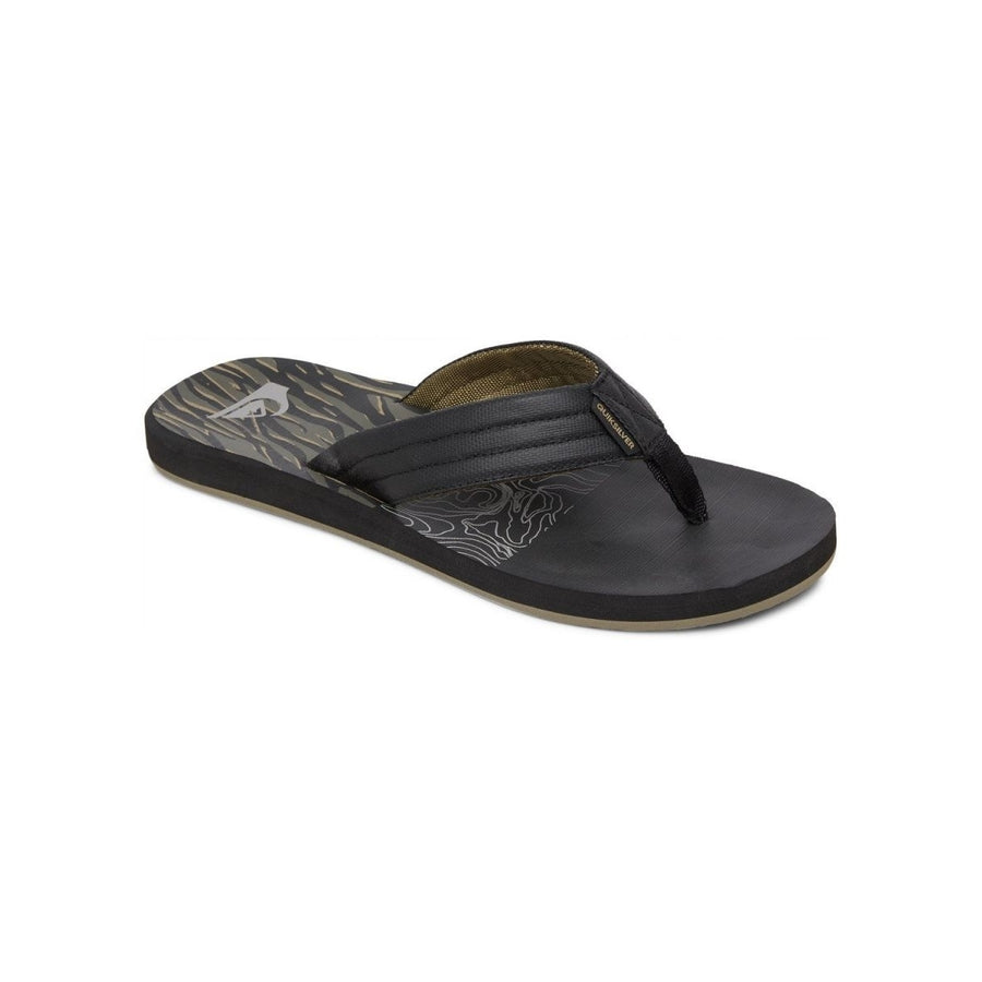 Quiksilver Mens Carver Print Flip Flop Sandals Black/Brown/Black - AQYL100952-XKCK  BLACK/BROWN/BLACK Image 1