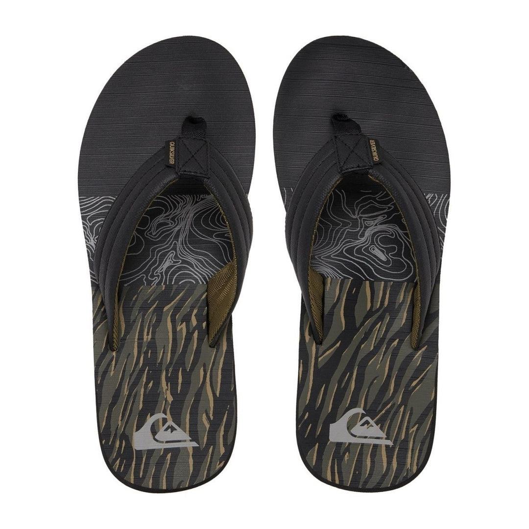 Quiksilver Mens Carver Print Flip Flop Sandals Black/Brown/Black - AQYL100952-XKCK  BLACK/BROWN/BLACK Image 3