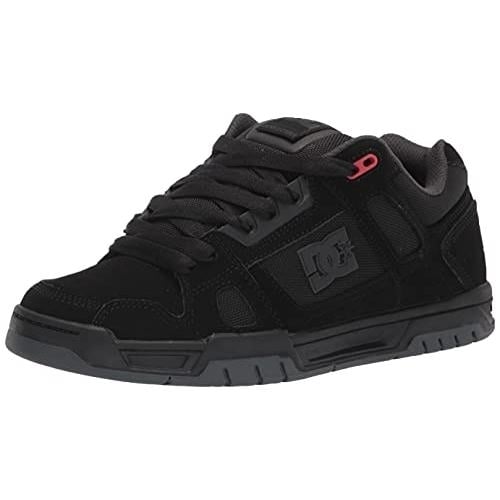 DC Mens Stag Skate Shoe Medium BLACK/GREY/RED Image 1