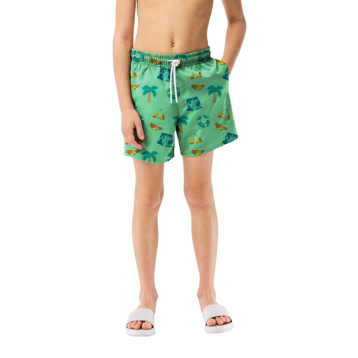 3-Pack: Boys Quick-Dry Solid and Print Active Summer Beach Swimming Trunks Shorts Image 6