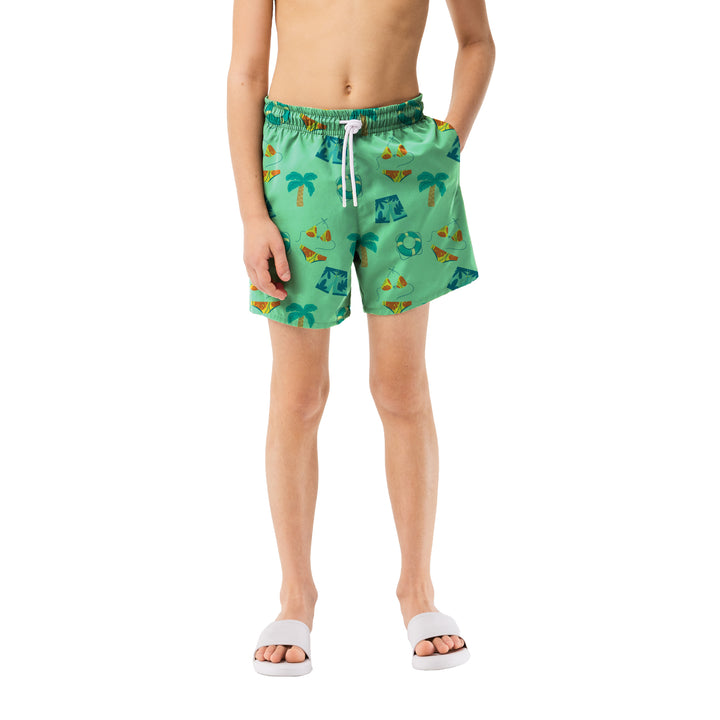 3-Pack: Boys Quick-Dry Solid and Print Active Summer Beach Swimming Trunks Shorts Image 6