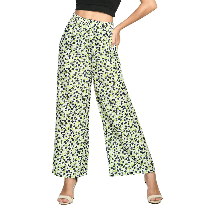 2-Pack: Ladies Soft Cotton Blended Loose Fit Wide Leg Comfort Printed Pants Image 4