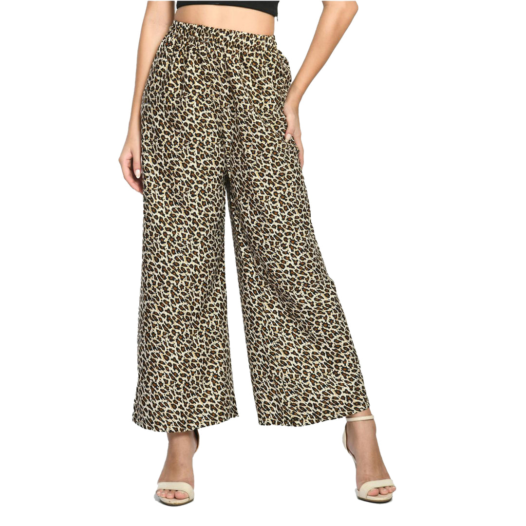 2-Pack: Ladies Soft Cotton Blended Loose Fit Wide Leg Comfort Printed Pants Image 8