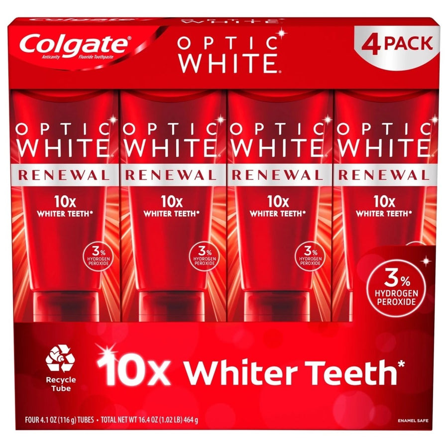 Colgate Optic White Renewal Whitening Toothpaste 4.1 Ounce (Pack of 4) Image 1