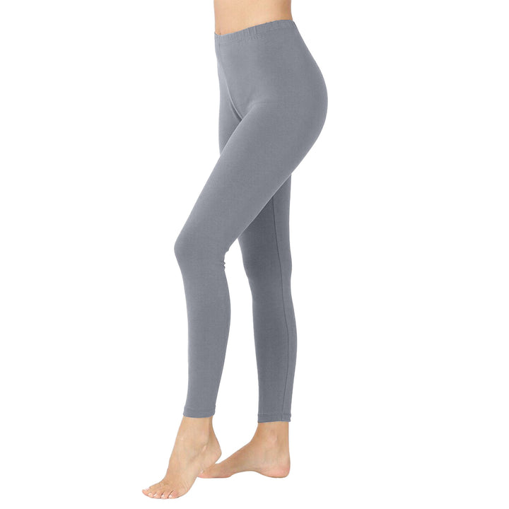 2-Pack: Ladies Solid High Waisted Soft Gym Yoga Sports Yummy Leggings Image 6