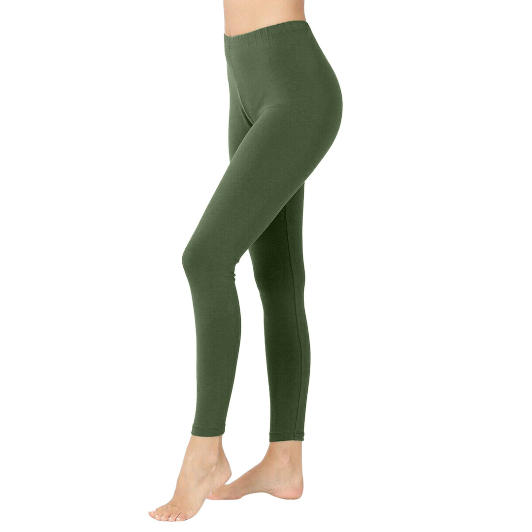 2-Pack: Ladies Solid High Waisted Soft Gym Yoga Sports Yummy Leggings Image 7