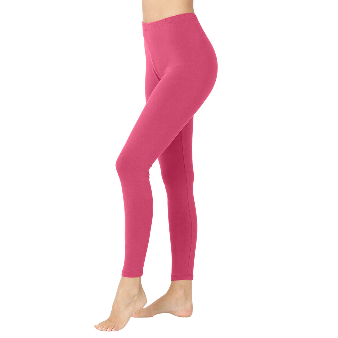 2-Pack: Ladies Solid High Waisted Soft Gym Yoga Sports Yummy Leggings Image 9