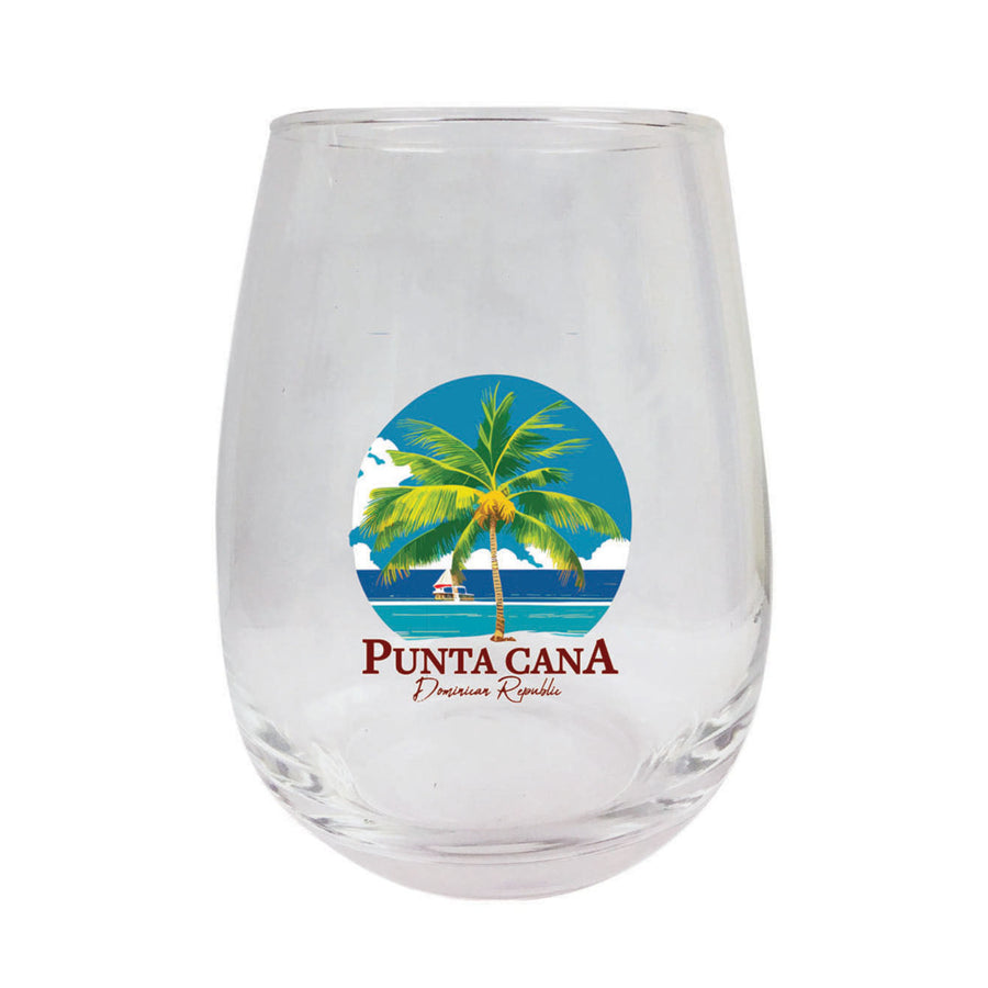 Punta Cana Dominican Republic Souvenir 15 oz Wine Glass PALM Image 1