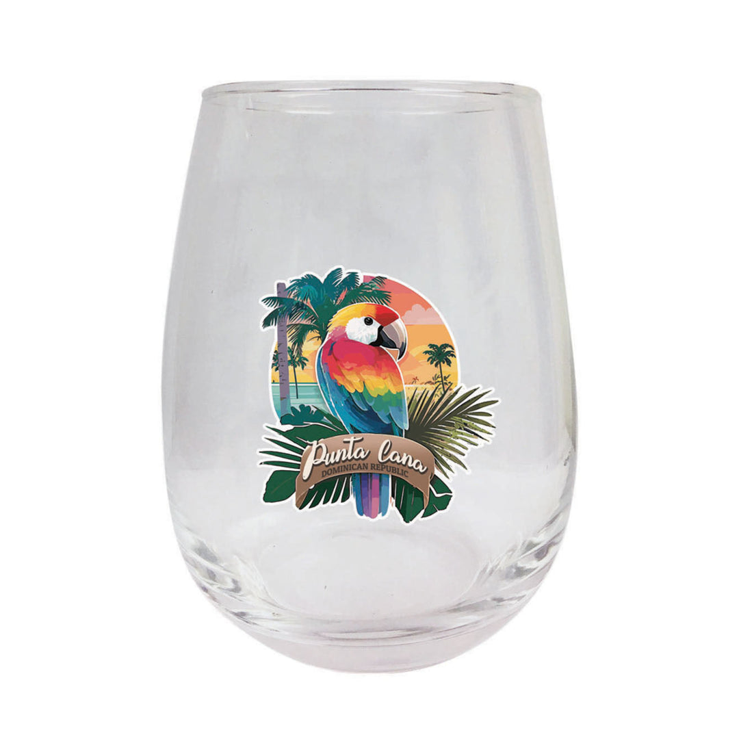 Punta Cana Dominican Republic Souvenir 15 oz Wine Glass PARROT1 Image 1