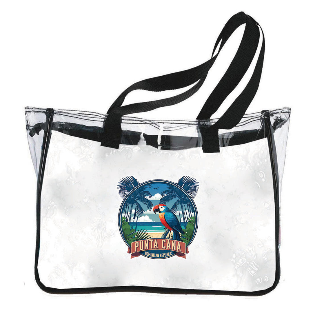 Punta Cana Dominican Republic Souvenir Clear Tote Bag Parrot B Image 1