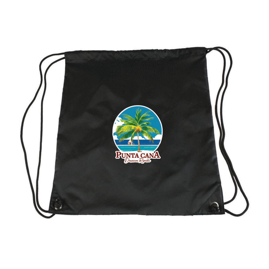 Punta Cana Dominican Republic Souvenir Cinch Bag With Drawstring Shoulder Straps Palm Image 1