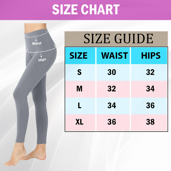 2-Pack: Ladies Solid High Waisted Soft Gym Yoga Sports Yummy Leggings Image 12