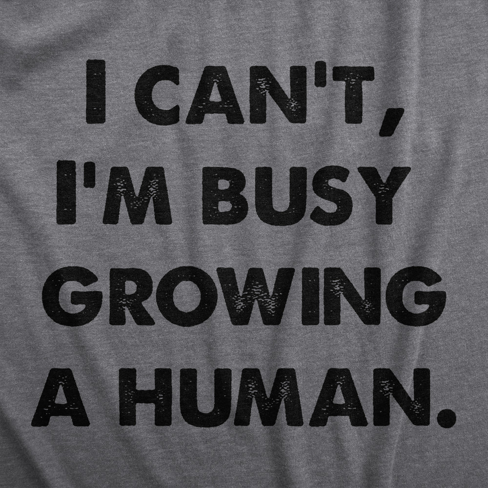 Maternity I Cant Im Busy Growing A Human Shirt Funny  Pregnancy Tee For Ladies Image 2