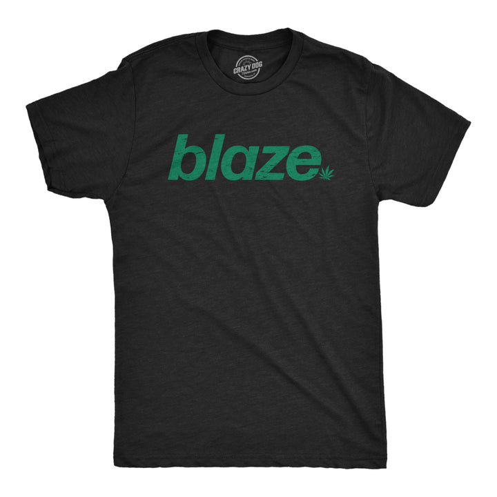 Mens Blaze T Shirt Funny 420 Weed Leaf Pot Smoking Blazing Lovers Tee For Guys Image 1